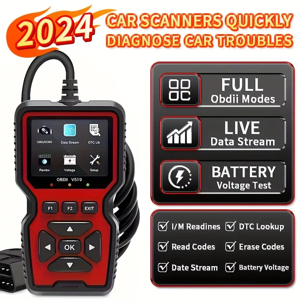 Car OBD2 Scanner Diagnostic Tool Professional Mechanic OBDII Diagnostic Code Reader Auto Fault Detector Check Engine Light V519